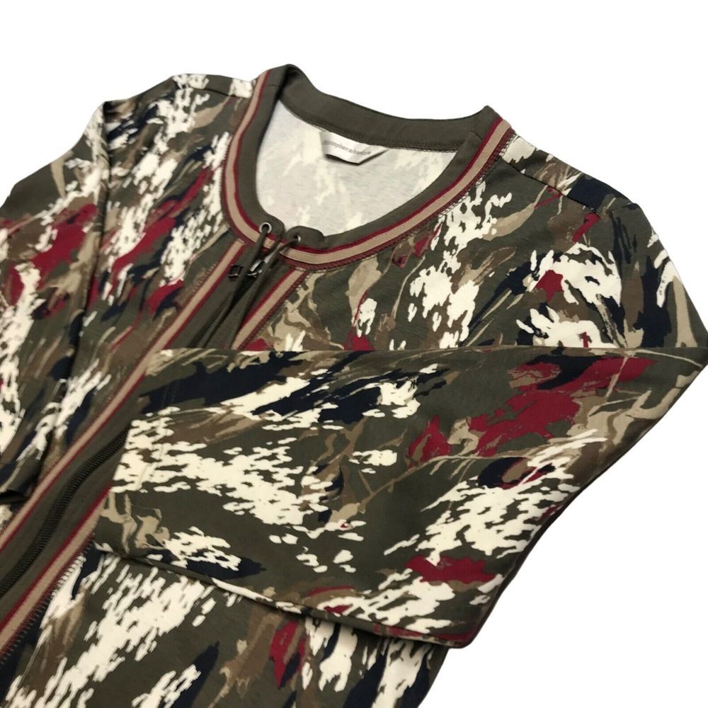 Christopher banks front zip singed botton top blouse women 3 quarter sleeve read